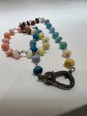 Rainbow Opal Necklace in Silver — Sands Swim necklaces